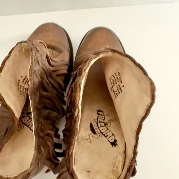 Freebird By Steven Lucy Leather Fringe Boots Boho Hippie Western Coastal Cowgirl - Picture 7 of 10